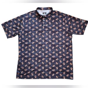 Waggle The GOAT Collection Golf Polo Shirt Mens 2XL Tiger Woods Print